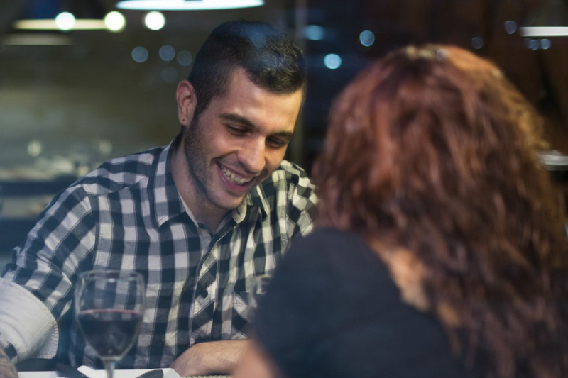 Happy Speed Dating Couple Meeting In Indianapolis